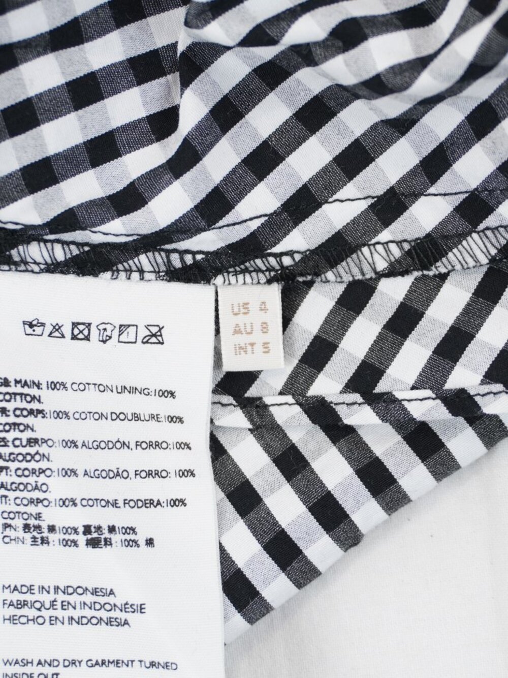 Faithfull The Brand Chiara Midi Dress In Black/White Gingham Women's Size 4 NWT - Picture 6 of 10